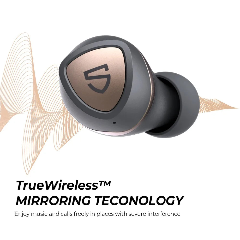 SOUNDPEATS Sonic Bluetooth 5.2 Wireless Earphones QCC3040 APTX-adaptive CVC 8.0 TWS Mirroring Earbuds Game Mode 45H Playtime